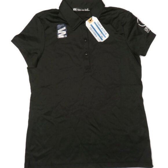 Travis Mathew Womens Polo Shirt Small Black Short Sleeve‎ New Pima Cotton Poly - Picture 2 of 6